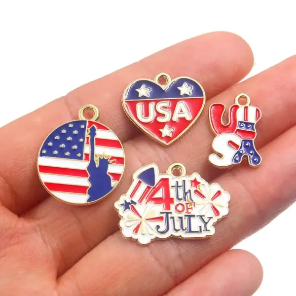 Wholesale Pentagram Pendant Jewelry Accessory In Alloy Featuring Enamel Craft, Perfect For Independence Day And Commute Style