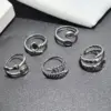 Wholesale Plasma Plated Steel Color 304 Stainless Steel Dot Leaf Open Ring For Women Eye Crown Waterproof Non-Fading Unisex