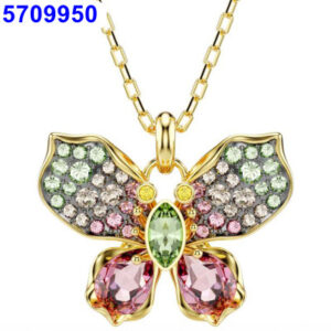 Colored diamond butterfly necklace