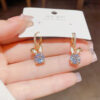 Wholesale Summer Sweet Cool Personality Exquisite Super Flash Zircon Rabbit Ear Buckle Women's Fashion Niche Design Trendy Earrings