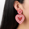 oly-d5f09f995a6e7ddfdc01b07f2f49c409 Wholesale style fresh sweet Valentine's Day handmade fabric lovely earrings personalized creative autumn and winter women's earrings