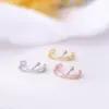 Wholesale 316L Stainless Steel Copper Zircon Ear Cartilage Rings & Studs Geometric Waterproof Non Tarnish Surgical Steel Women'S