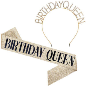 Queen Gold Suit / Headband Shoulder Strap Set