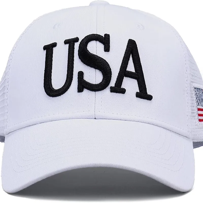 Wholesale American Flag Embroidery Baseball Cap For Adults With Short Brim, Made Of Cotton