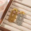Wholesale PVD Coated 18K Gold Real Gold Plated Semicircle Tassel Lines 304 Stainless Steel Vacation Classic Style Waterproof Non Tarnish Drop Earrings