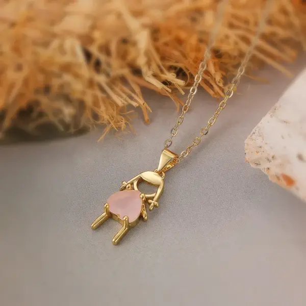 Wholesale Cute Streetwear Cartoon Copper Plating Inlay Zircon 18k Gold Plated Pendant Necklace