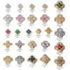 Wholesale Alloy nail art decorations, zircon lucky four-leaf clover with rhinestones, 3D nail decorations.