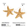 Wholesale PVD Coated Real Gold Plated 18K Gold Starfish 304 Stainless Steel Vacation Marine Style Waterproof Non Tarnish Ear Studs