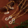 Wholesale Antique Light Luxury Personalized Shaped Chain Jewelry S-shaped Full Diamond Design Sense Snake Pendant Titanium Steel Jewelry Set