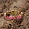 Wholesale Romantic Sweet Heart Shape Copper Enamel Plating 18k Gold Plated Open Rings