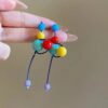 Wholesale Color Beaded Earrings Long Fashion Sweet Candy Color Tassel Earrings Cool Cute Girly Elegant Earrings Women