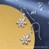 Wholesale Autumn and Winter Hollow Snowflake Alloy Drape Earrings Simple Flower Earrings Christmas Girl Heart Earrings Fresh Earrings