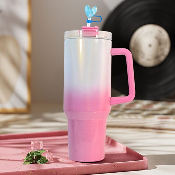 Wholesale Valentine's Day Shiny Love Straw Cap Resin Accessories Creative Cartoon Silicone Dust Plug Water Cup Straw Cover Decoration