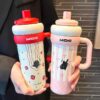 Wholesale  Liner for Girls  Ice Cup Large Capacity Water Cup Big Mac Ton Straw Insulated Cup