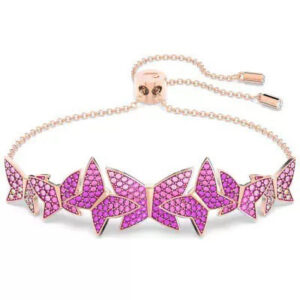 Pink multi-butterfly push-pull bracelet