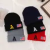 Wholesale Thermal Knitting Wool Cap Embroidery Letter A American Flag Pattern Autumn And Winter Fashion Street Style Hip Hop Street Snap High Street Men's And Women's Hats