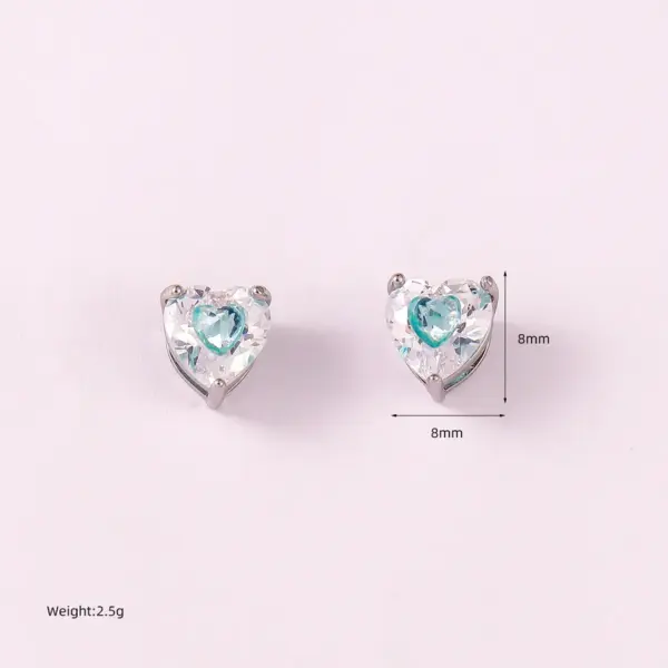Wholesale 1 Pair Simple Style Commute Heart Shape Copper Ear Studs