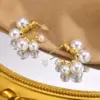 Wholesale 1 Pair Simple Style Classic Style Solid Color Plating Inlay Zinc Alloy Artificial Pearls 18K Gold Plated Ear Studs