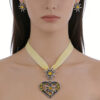 Wholesale Electroplated alloy heart-shaped diamond necklace, beer festival edelweiss pendant jewelry