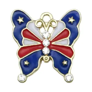 1 American Independence Day Flag Butterfly 23x22mm-3.2g-19083