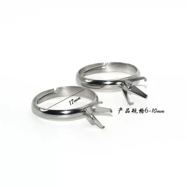 Wholesale Adjustable Stainless Steel Four Claw Base Empty Holder For DIY Handmade Jewelry Accessories Ring Setting Original Design