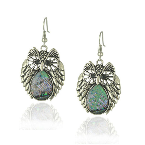 Wholesale retro style shell owl elephant color shell earrings retro special earrings wholesale in stock