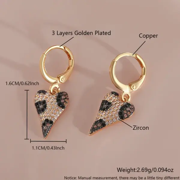 Wholesale 1 Pair Vintage Style Luxurious Commute Heart Shape Copper Drop Earrings