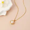 Wholesale Spiral Pendant Necklace For Women With Imitation Pearl And Rhinestones On A Cable Chain