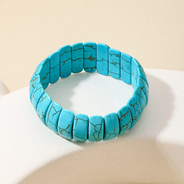 Wholesale 1 Elegant Fashion Retro Bohemian Ethnic Style Wide Texture Turquoise Women Bracelet Texture Random