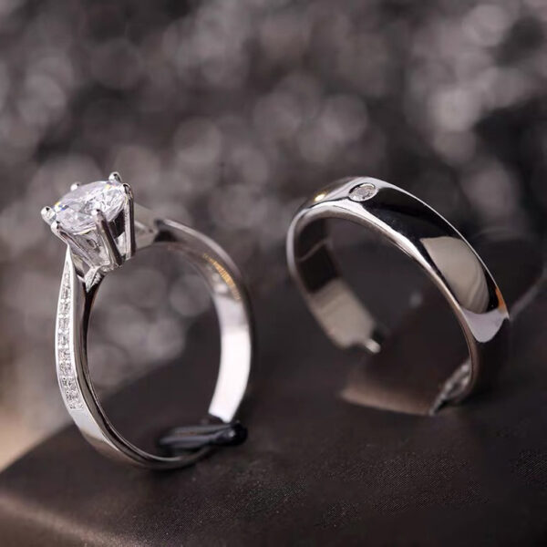 Wholesale  sterling silver couple ring a pair of high-looking men and women closed ring Valentine's Day gift
