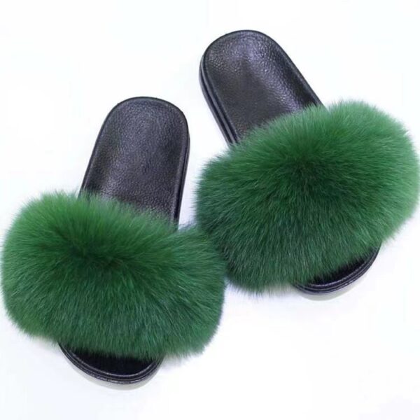 oly-d6da9b1d6e0c0ad510e8e55d75fab780 Wholesale Fashion Fox Fur Slippers for Women, Korean Style Outdoor Slip-On Home Fur Slippers, Fluffy