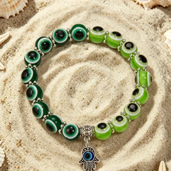 Wholesale Bohemian Palm Resin Bracelet With Waterproof Non Tarnish Multicolor Cord In Chain, Unisex Style