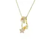 Wholesale Starfish Pendant Necklace For Women With Inlay Artificial Rhinestones, 18K Real Gold Plated Copper, Water Plating, Cable Chain