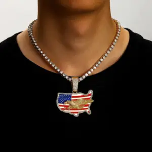 Gold with 18Inch Tennis Chain (45cm)