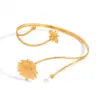 Wholesale 304 Stainless Steel Starfish Flower PVD Coated Real Gold Plated Vacation Waterproof Non Tarnish Arm Bracelet