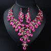 oly-d71cee4c7ff0d8c29c3f08cb4ed881a8 Wholesale popular jewelry personalized exaggerated rhinestone large necklace earrings suit women's dress dinner accessories