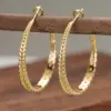 Wholesale Three-dimensional Geometric Earrings For Women In Copper With KC Golden Water Plating And 0.03µm Thick Coating
