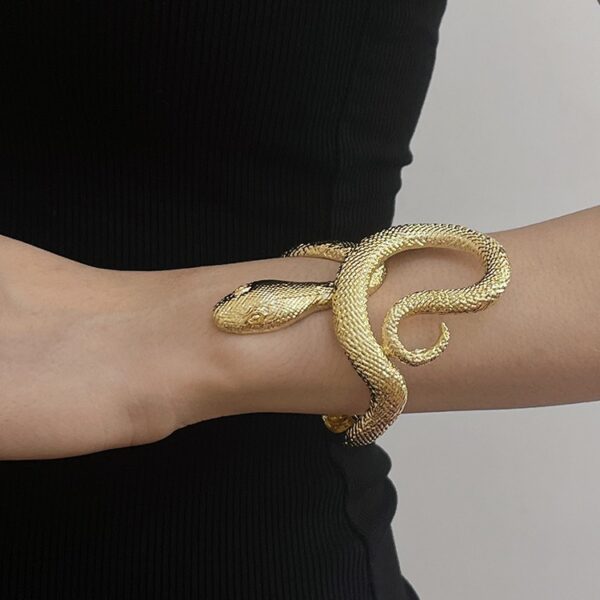 oly-d7314112e877334a7675725e7c183bcf Wholesale Niche Designer Vintage Metal Snake-Shaped Open Self-Discipline Bracelet Men's and Women's High-Feeling Exquisite plain Ring Bracelet