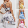oly-d73daae426416002d9ab20b8eae0b247 Wholesale Seamless Yoga Suit Women's High Waist Tie Dye Yoga Pants Sports Bra Suit Fitness Yoga Suit Women