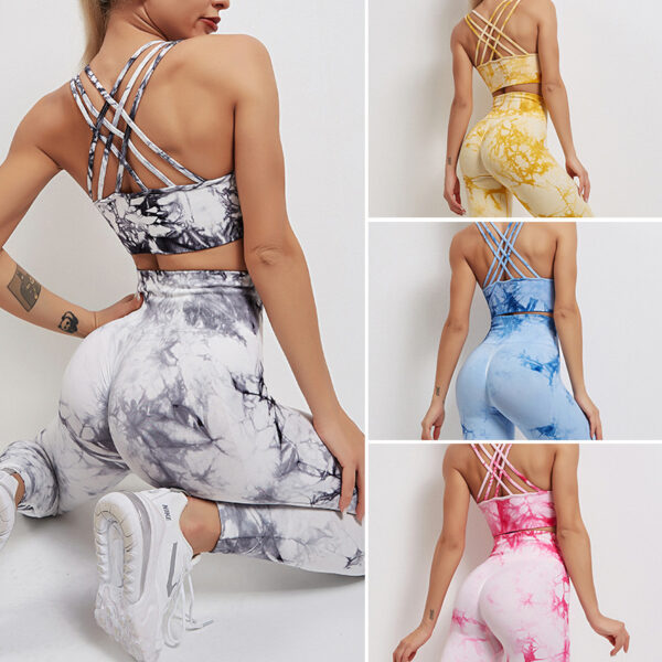 oly-d73daae426416002d9ab20b8eae0b247 Wholesale Seamless Yoga Suit Women's High Waist Tie Dye Yoga Pants Sports Bra Suit Fitness Yoga Suit Women