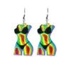 Wholesale Independence Day USA Trendy Sunflower Texas Print Acrylic Earrings Geometric Pattern Body Hook For Women Personalized Fashion