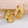Wholesale Fashion Geometric Stripe Earrings For Women 304 Stainless Steel 18K Gold Plated Elegant Luxury Style Round Craft Star