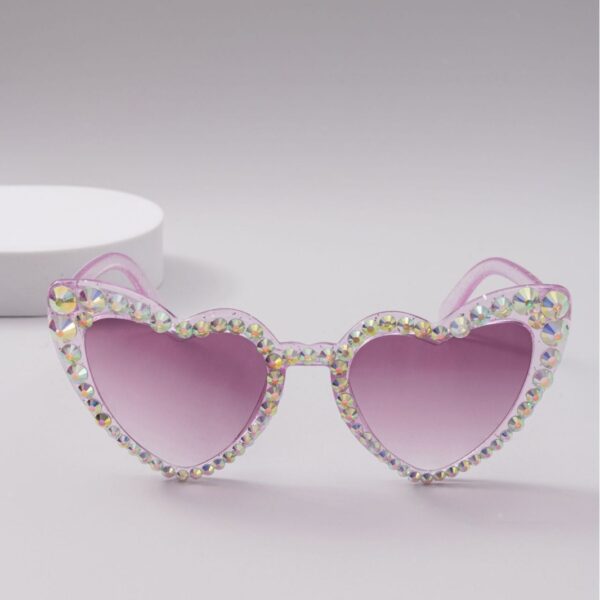 oly-d74a9e6ccad3612d42d96635af2ecbb0 Wholesale Heart-Encrusted Diamond Sunglasses Sunglasses Dot Diamond Handmade Style Female Cute Cat Eye Fresh