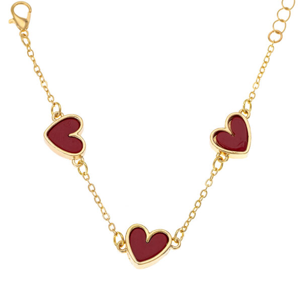 Wholesale 1 Fashion Simple Design Sense Red Valentine's Day Metal Phnom Penh Love Cute Peach Heart Lady Bracelet Gift