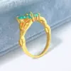 Wholesale Butterfly Claw Setting Ring For Women In Brass With 18K Real Gold Water Plating And Zircon Inlay