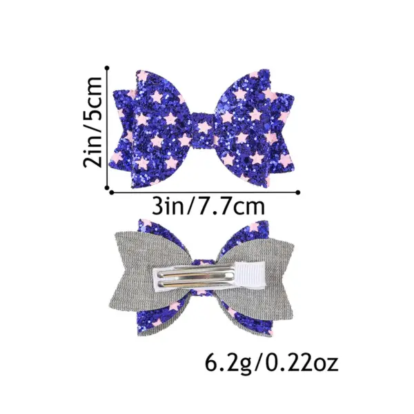 Wholesale Chinese Valentine's Day Bow Hair Clip Shiny Star Children's Onion Pink Bow Hair Accessory