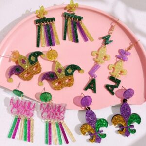 Wholesale Carnival Earrings Earrings Earrings Bohemian Style Drop-Shaped Simple Distinctive Acrylic Tassel Earrings for Women