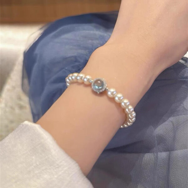 oly-d784d77391243f74e90675faeb21454b Wholesale Mermaid's tears navy blue sapphire artificial pearl beaded bracelet Year light luxury niche design bracelet
