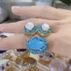 Wholesale Vintage Style Round Open Ring For Women In Copper With Zircon Inlay