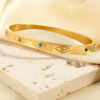 Wholesale -selling retro titanium steel bracelet diamond-encrusted high-end sense ladies bracelet light luxury imitation shell jewelry stainless steel jewelry